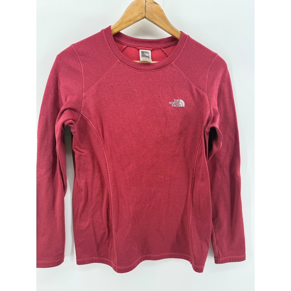 The North Face Womens Small Red Heather Long Sleeve Performance Running Shirt